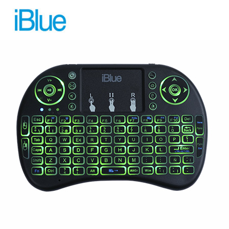 TECLADO IBLUE KV-220L MINI WIRELESS TOUCH ILUMINADO BLACK (PN KV-220L)